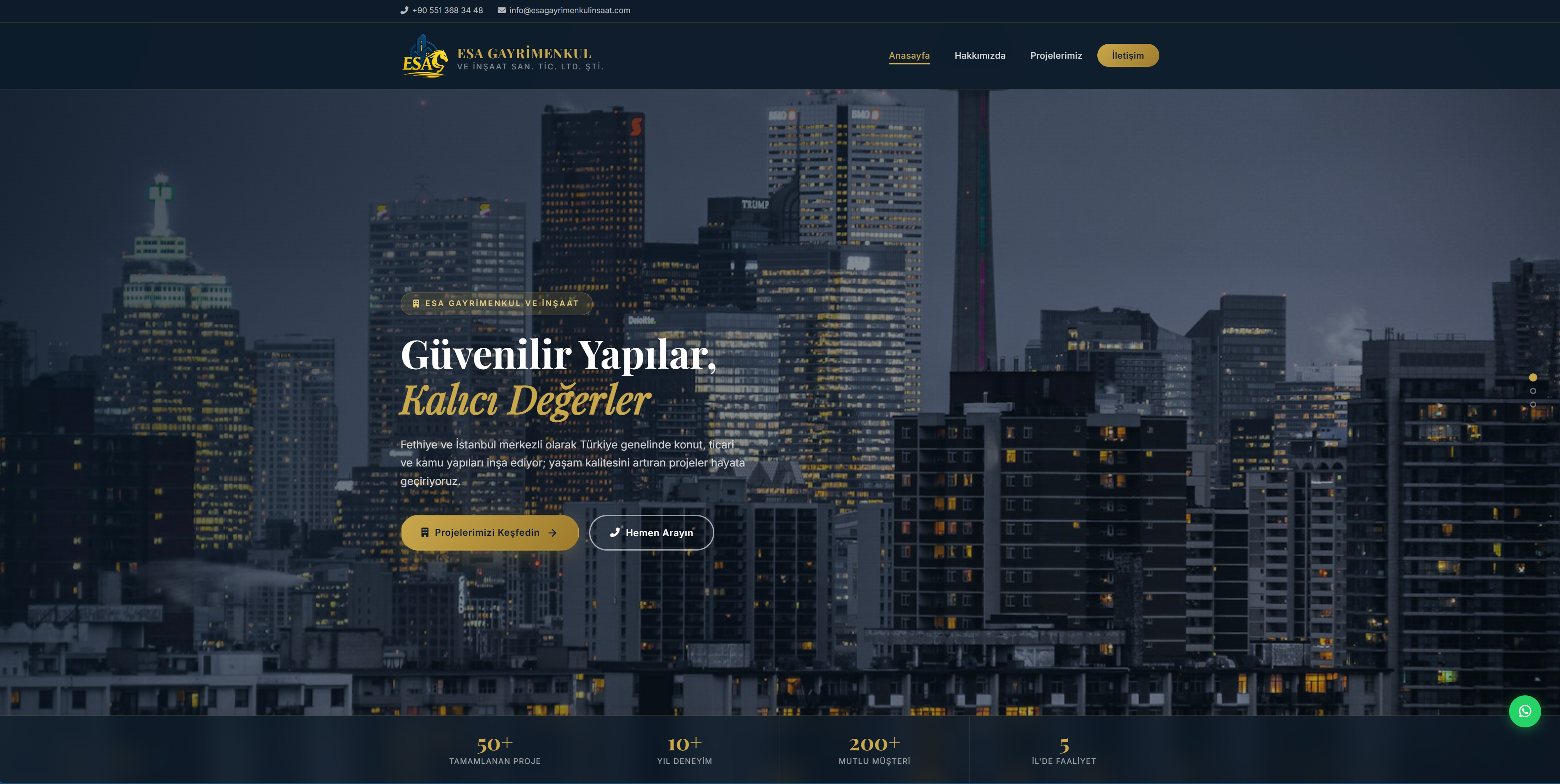 Gayrimenkul İnşaat Websitesi